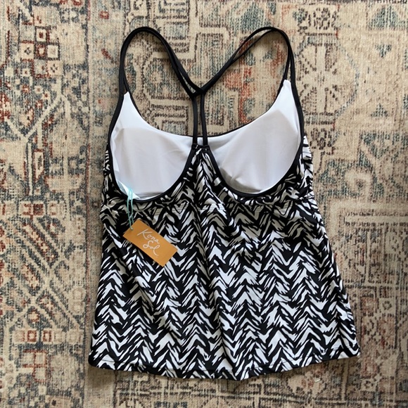 Kona Sol Swim Kona Sol Black And White Racerback Tankini Top Poshmark